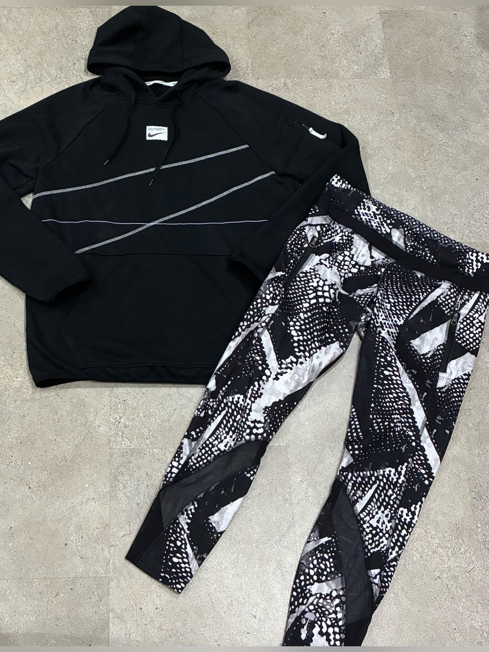 Womens LULULEMON/NIKE Leggings & Hoodie Sweatshirt, sz 8